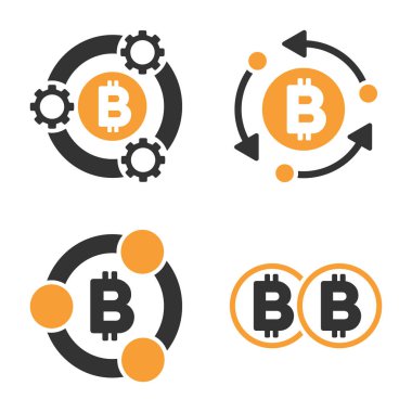 Bitcoin işbirliği vektör Icon Set