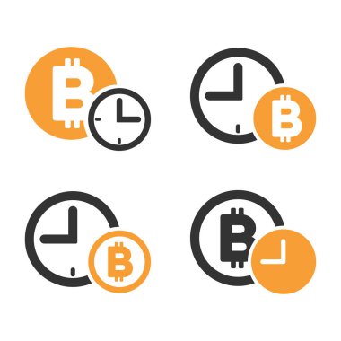 Bitcoin kredi vektör Icon Set