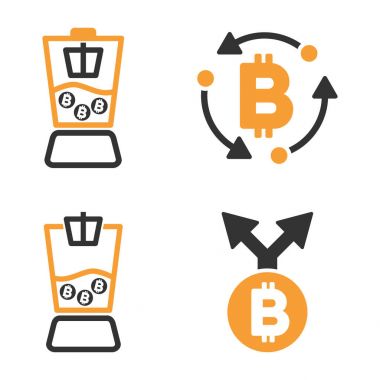 Bitcoin karıştırıcı vektör Icon Set