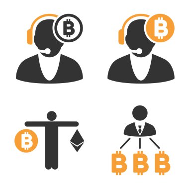 Bitcoin operatör vektör Icon Set