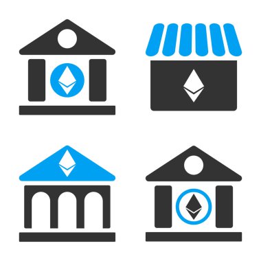 Ethereum banka vektör Icon Set