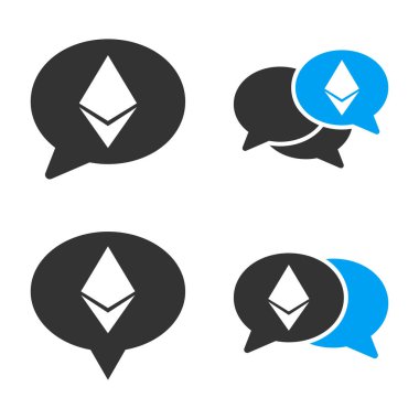 Ethereum sohbet vektör Icon Set
