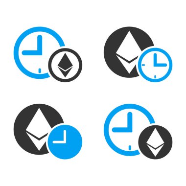 Ethereum kredi zaman vektör Icon Set