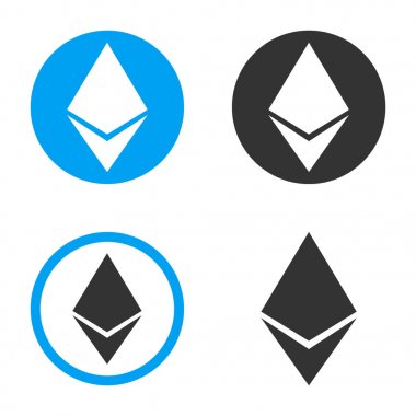 Ethereum kristal vektör Icon Set