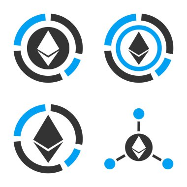 Ethereum diyagramı vektör Icon Set