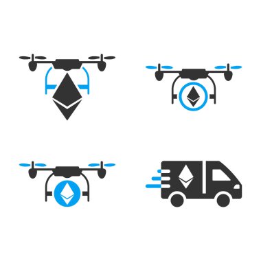 Ethereum hızlı teslimat vektör Icon Set