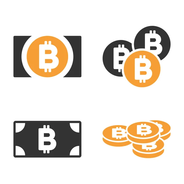 Bitcoin Cash Vector Icon Set — Stock Vector