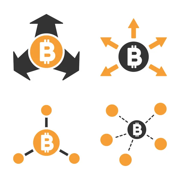 Bitcoin Cashout Vektor Icon Set — Stockvektor