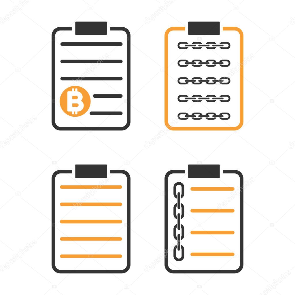 Blockchain Smart Contract Vector Icon Set