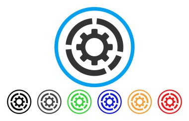 Daire diyagram yapılandırma dişli simgesini yuvarlak