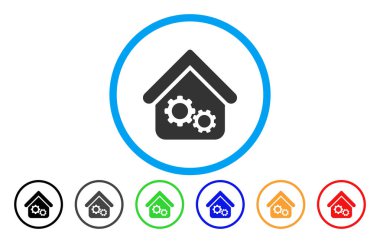 Fabrika ev simgesini yuvarlak