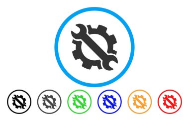 Dişli ve anahtar seçenekleri araçları yuvarlak simge