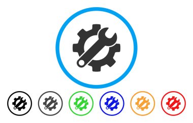 Dişli ve anahtar seçenekleri yuvarlak simgesini