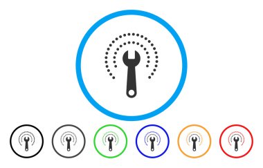 Hizmet araçları yuvarlak simge anahtarı