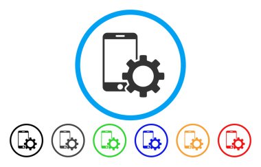 Smartphone yapılandırma dişli yuvarlak simge