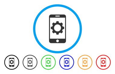 Smartphone seçenekleri dişli yuvarlak simgesi