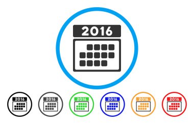 2016 ay takvim simgesini yuvarlanır.