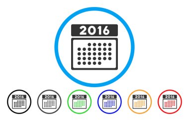 2016 ay takvim simgesini yuvarlanır.
