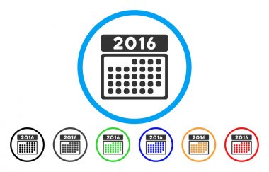 2016 ay takvim simgesini yuvarlanır.