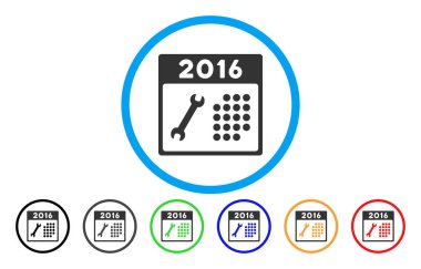 2016 takvim yuvarlak simge hizmet