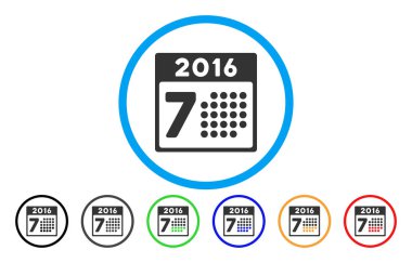 2016 hafta takvim simgesini yuvarlanır.