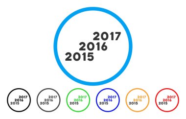 2015 2017 yıl için gelen simge yuvarlak