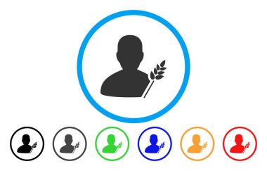 Tarım çiftçi simgesi yuvarlak