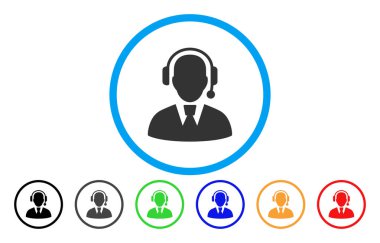 Çağrı merkezi Yöneticisi yuvarlak simgesi