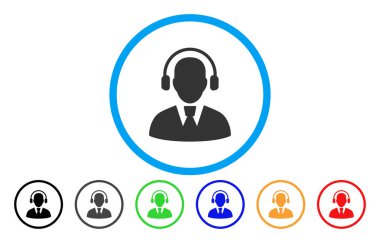 Çağrı Merkezi operatörü yuvarlak simge