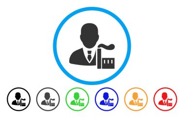 Kapitalist Oligark yuvarlak simge