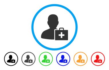 Sağlık görevlisi yuvarlak simge