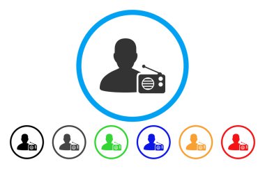 Radyo Dictor yuvarlak simge