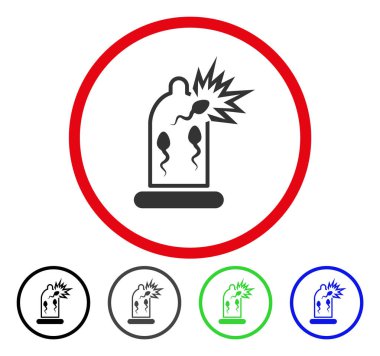 Prezervatif Sperm hasar vektör simge yuvarlak