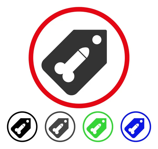 Dildo Tag Rounded Vector Icon — Stockvector