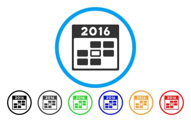 2016 takvim günü simgesi yuvarlak