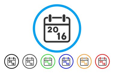 2016 takvim yuvarlak simge