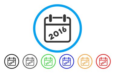 2016 takvim yuvarlak simge