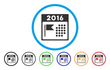 2016 tatil takvim simgesini yuvarlanır.