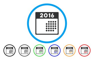 2016 ay takvim simgesini yuvarlanır.