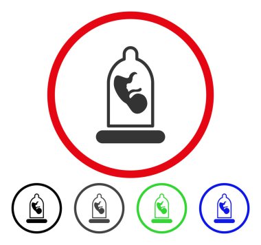 Embriyo prezervatif yuvarlak vektör simgesi içinde