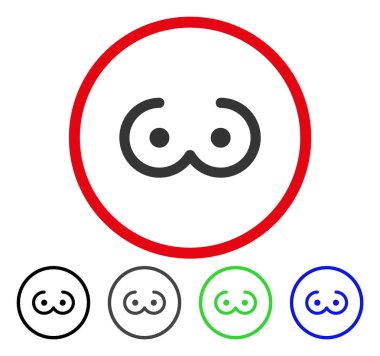 Kadın meme yuvarlak vektör simgesi