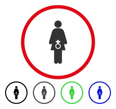 Kadın cinsel disfonksiyonu yuvarlak vektör simgesi