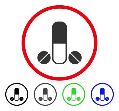 Erkek ilaç yuvarlak vektör simgesi