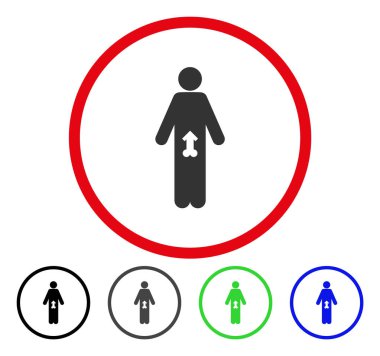 Erkek Potence yuvarlak vektör simgesi