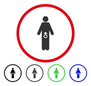 Erkek Potence yuvarlak vektör simgesi