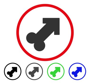 Erkek cinsel sembolü yuvarlak vektör simgesi