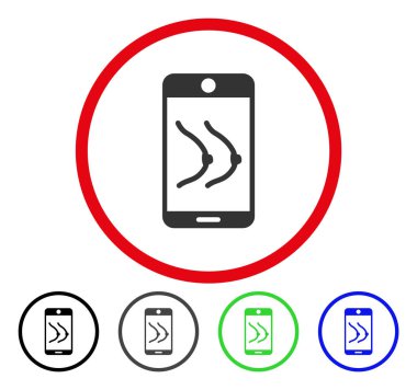 Mobil Erotics göğüsleri yuvarlak vektör simgesi