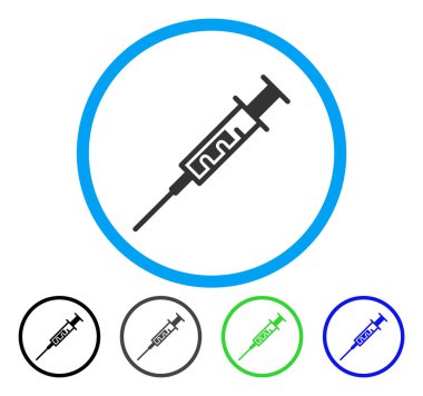 Şırınga yuvarlak vektör simgesi