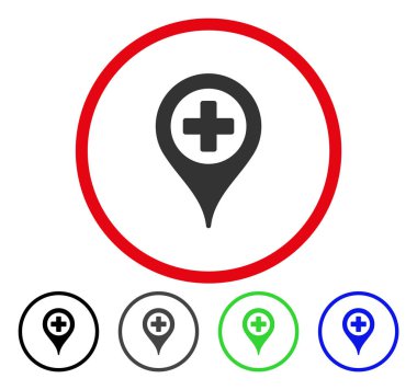 Klinik işaretçi yuvarlak vektör simgesi