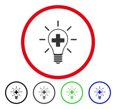 Yaratıcı tıp ampul yuvarlak vektör simgesi